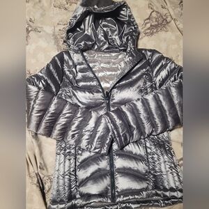 Andrew Marc Metallic Gray Puffer Jacket